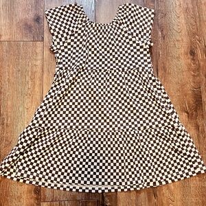 bcg Black and White Checkerboard Girls' Casual Dress
